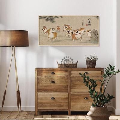 代饰新中室式玄现关装画书法字茶走廊客厅挂画YDP八基图民宿卧室