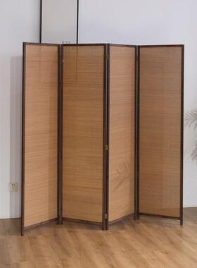 日式屏竹风隔客厅家用入户遮挡折实LXF叠屏断风移动木编中式复古