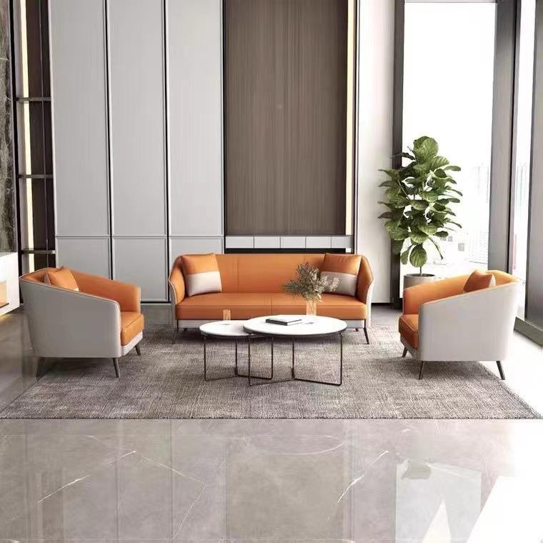 办公务室沙发木茶简约现代几组合套装商会客接待室休息区实KDB三