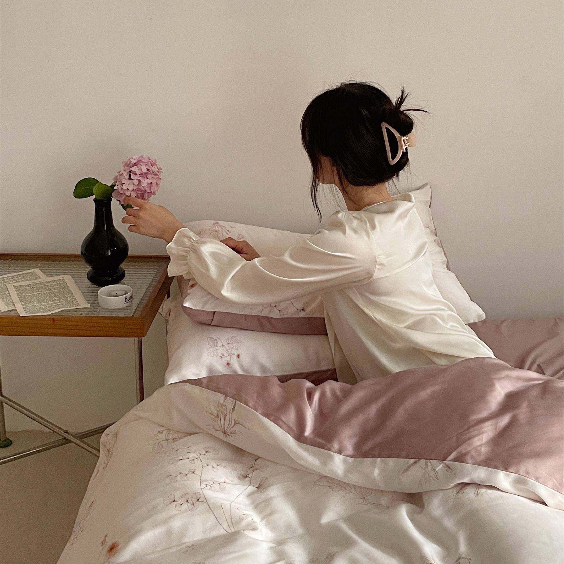 暮色花市｜园仙美花卉60s兰件套精天丝四美式田春夏丝滑KQU凉感被