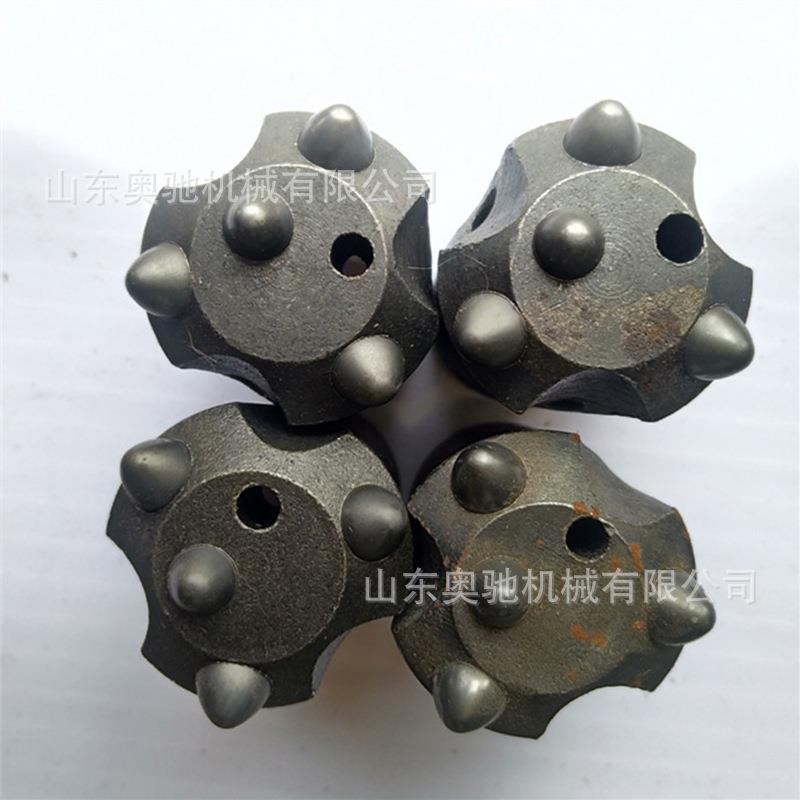 开宇0球齿钻头8凿岩机用4球0齿钎头3/42mm7齿4球钻头柱28mm30m齿