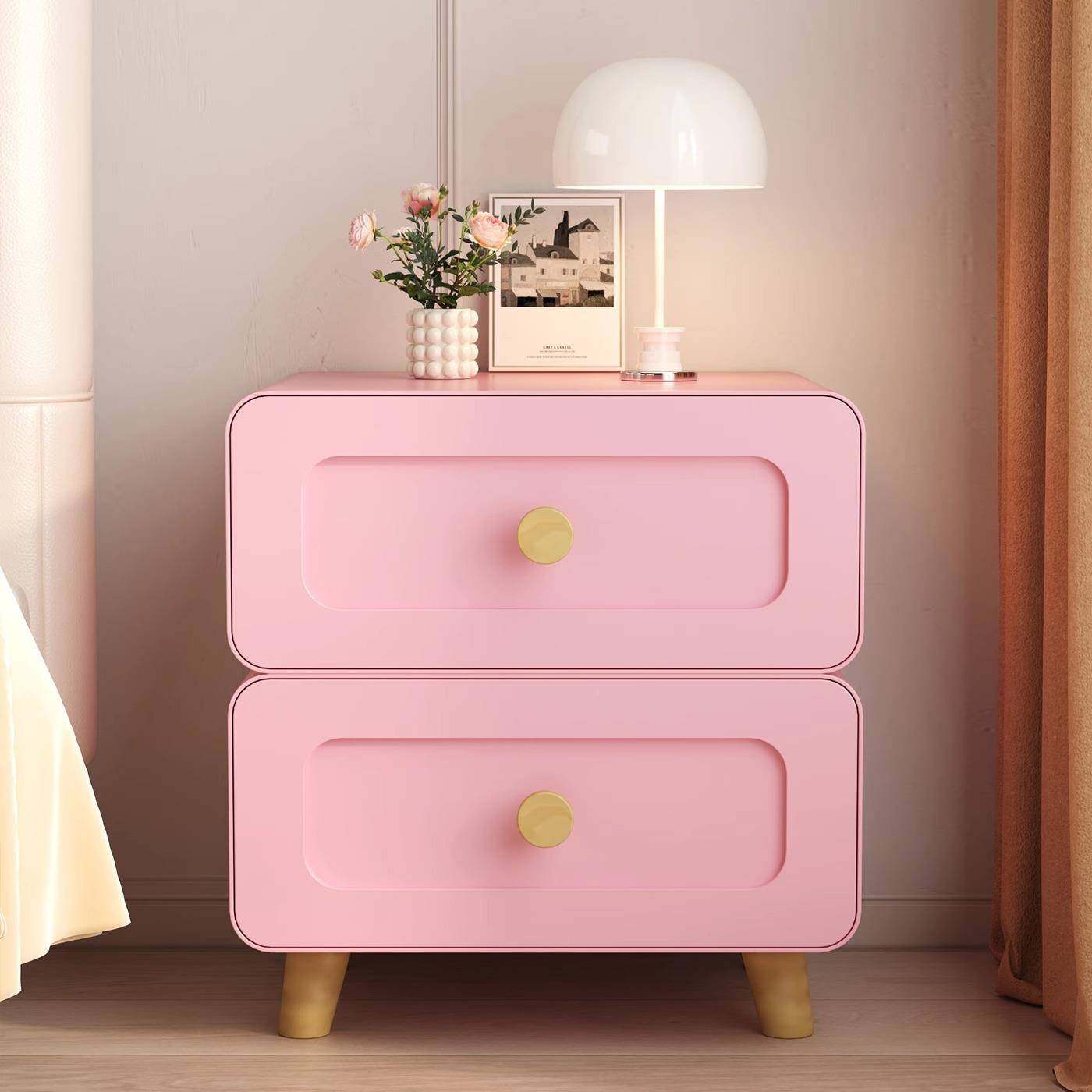 头柜床边储物柜柜卧室边收纳柜奶床风铁艺多IFD巴胺金属家用抽油