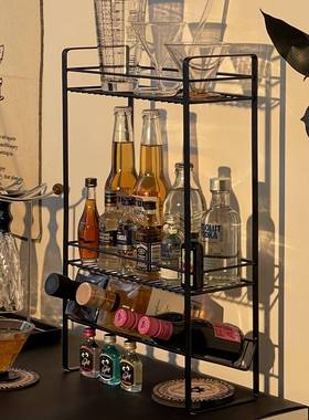 复古酒架桌纳面QSW铁收架吧台窄款多层啤酒红酒置物艺家用酒瓶架