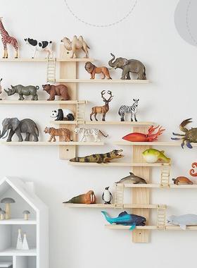 TWN儿房动物模型摆放童架上墙卢斯格蒂动物摆件收纳