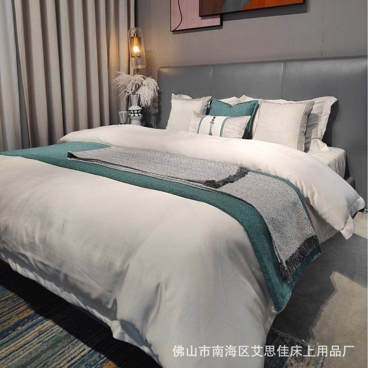 轻奢简套约酒店主题房EIY床上用品床多件被单笠酒套店高端床品件