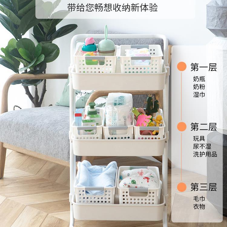 厨房收置物架卧儿室婴用品纳48105架移动带储物架轮子多功能家用小新款