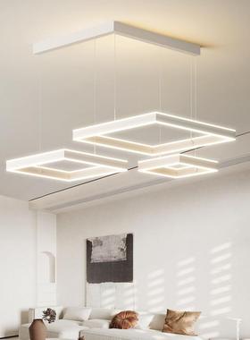 客厅灯方形吊灯现代简约大2025新款轻气奢黑色全屋年中山具灯EBV