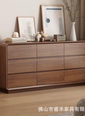 卧室斗柜收五纳柜主卧九床尾斗柜客厅物柜靠墙实木框大CYU容储量