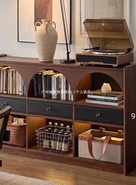 各沃尔加半墙书柜客实厅法式中古风木矮62418书柜展示柜储物柜组