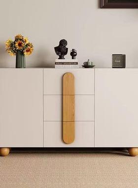 能实木油奶风方形展多示柜简约小户型QUO客厅收纳置物功展示餐边