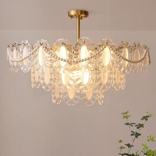 厅全光谱2025新年款 轻奢水晶吊灯主卧室网CAC客厅餐灯简约红 法式