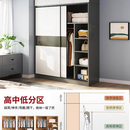 推拉门衣柜家出用卧新爆款2025款租室房用儿童木质衣CZR橱简易小