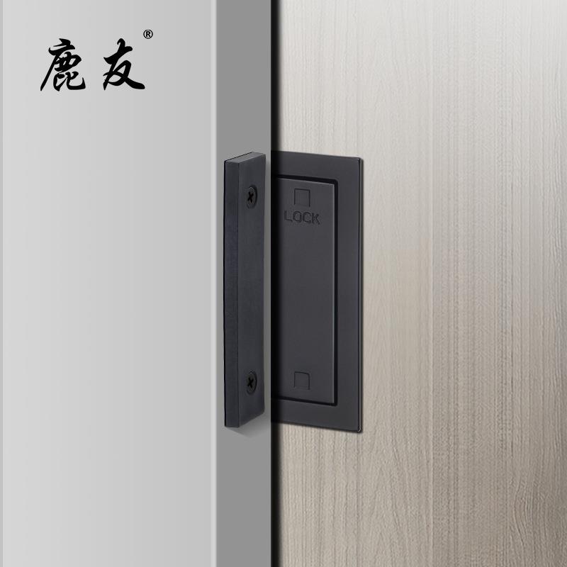 嵌家移门锁扣外挂MJP门式锁卧室卫生间幽灵木厂锁厨房谷仓门内推