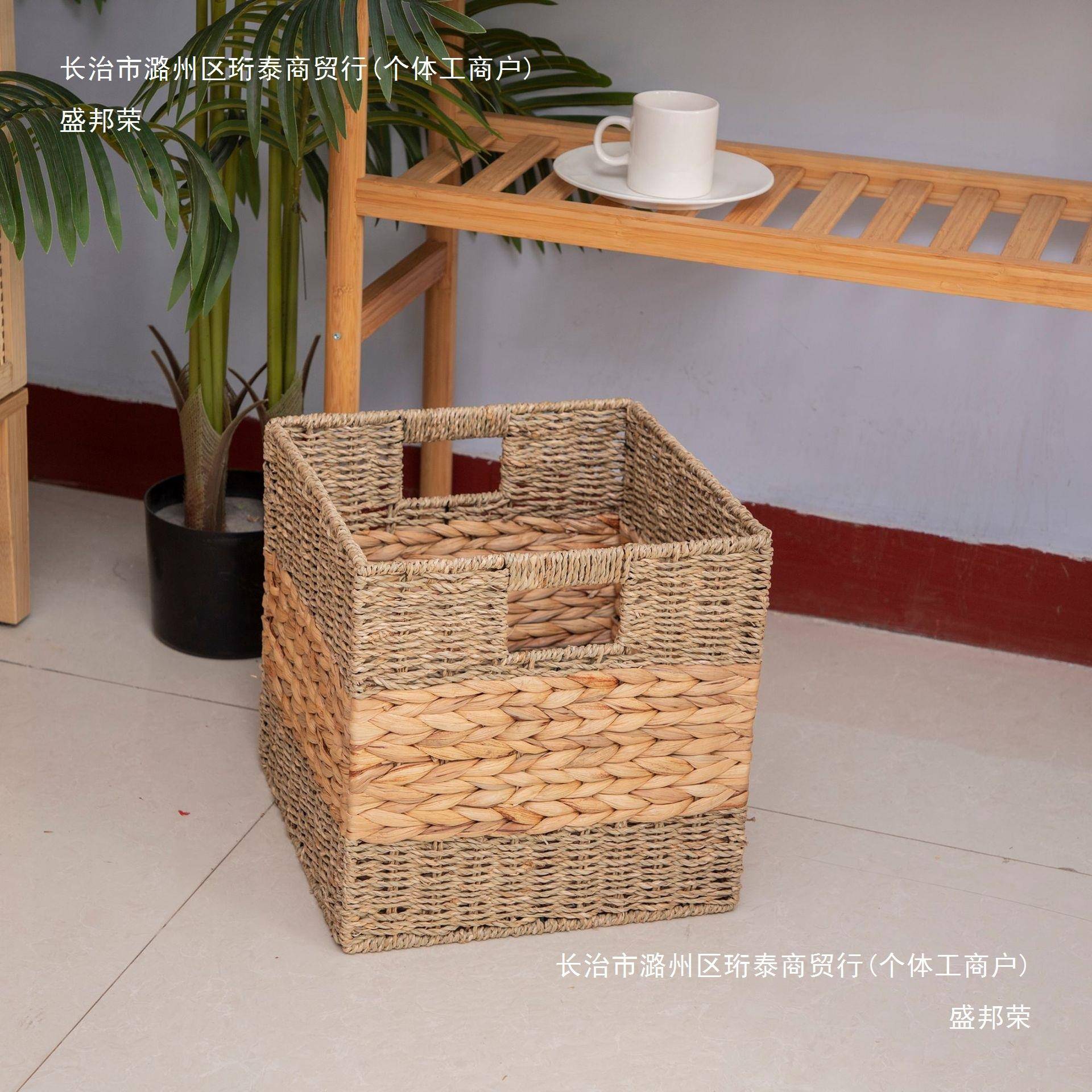 草编折叠收纳筐手方工织篮子置物Wlyyds10杂物柜子储编物箱正藤编