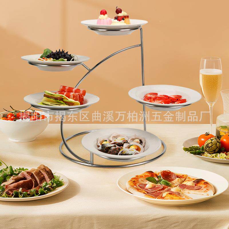 店甜品盘架烤肉摆店收纳DIB摆凉盘菜碟架子酒婚庆迎宾区多层展示
