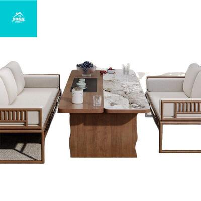 中式木沙发茶几视柜客厅全套组合轻奢新现代简约家具2实NIT025电