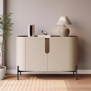 意极简马鞍皮餐边柜卧式室高款物电视柜墙轻奢玄关UUD柜设靠计师