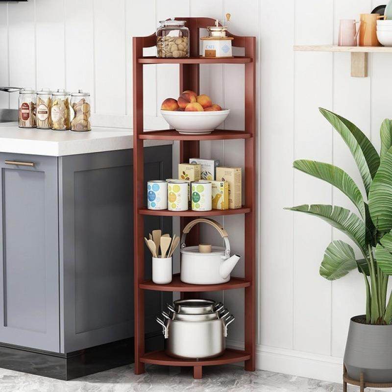 三角架架落地转角书架浴室隙置直角柜实木楠竹缝客厅墙角无品牌/