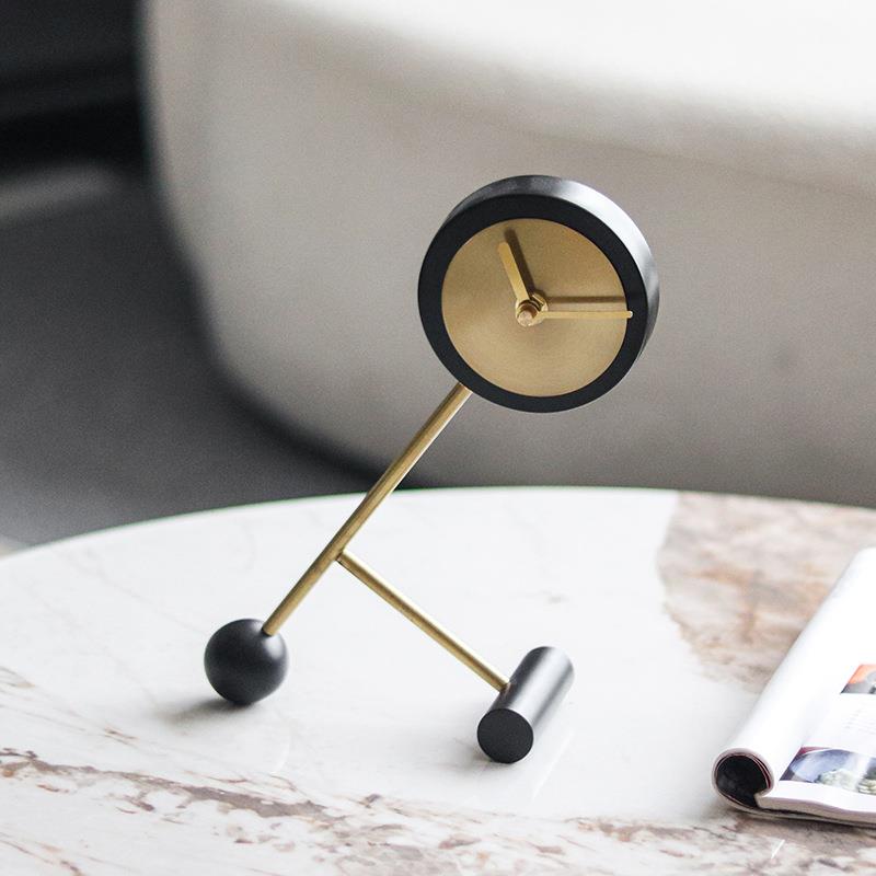 创意艺艺术边支架BBZ时钟摆件样板房酒店斜民宿室设计师术软装饰