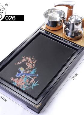 026茶盘壶一体家用茶具套装乌金石水托DGG盘小电茶台烧石头磁炉