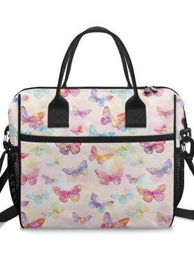 午餐包盒当包手提饭袋野餐便粉紫色斜蝴蝶JWL铝箔保温跨餐包