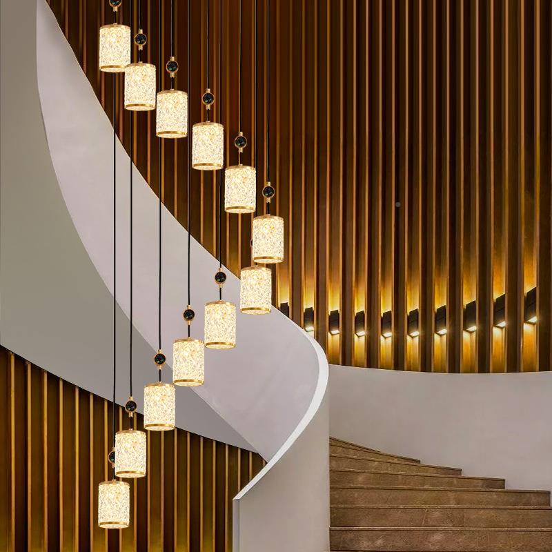 新3003式中式f楼梯吊灯lot公寓复楼吊灯餐吊灯简约吊挑空客厅别墅
