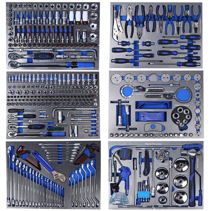 424件工组合套7装抽带侧抽具工车具手动机修汽修工RQB具柜可移动