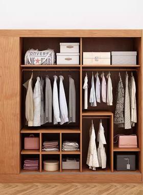 樱柜桃木木全实木衣现代简约推拉ECI门衣原家用橱移门款环保收纳