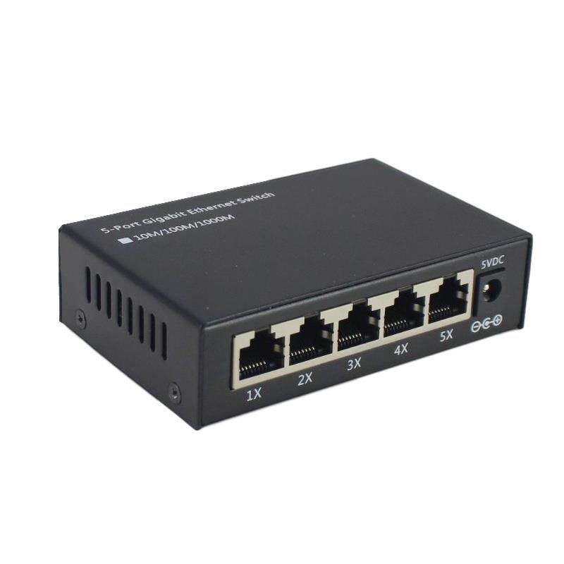 5能事备通迷你型NST-GZ-5监控输交传换设分路器千兆口网络交换机铁盒