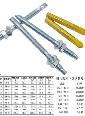 化学栓高强度倒锥化学锚栓GYW膨螺胀螺丝8.8级MM0M12M116M1820M24