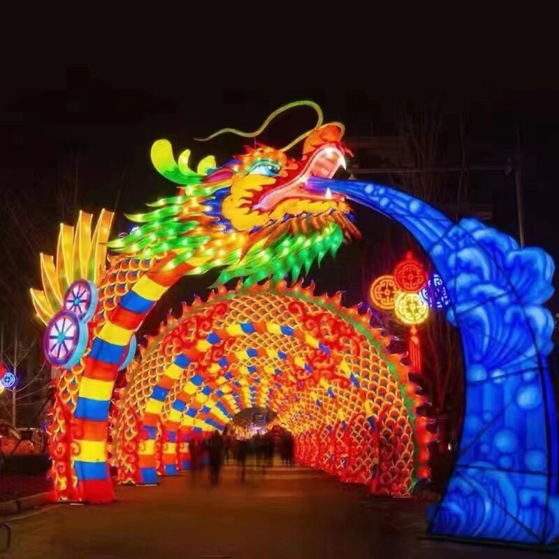 新款龙年生肖铁艺花灯广场夜灯
