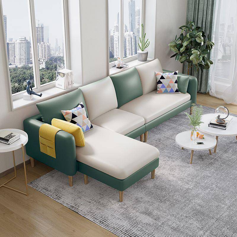 沙发客位小技户型布艺34756现代简约撞色家用三四人出租房科厅布可拆洗