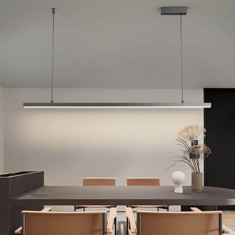 极简一字餐厅TRW吊设计长师款代简约现饭厅餐桌灯具办公室灯条吧