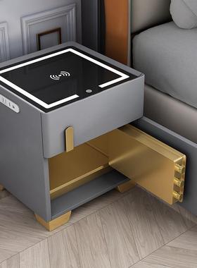 智能床头险保柜一体家用小型隐柜形式线ROT可无充电带灯保险箱