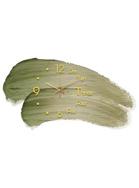 画绿色奶QHH油风钟挂2钟客厅网红205新款餐厅装表饰挂墙创意时钟