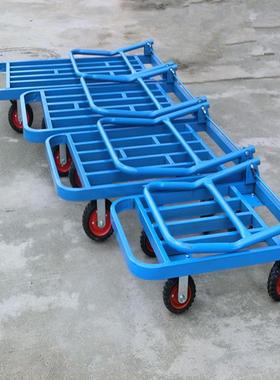 平板折叠拉架货26434车推货车静音推手车拉车钢钢板车角铁广手东包邮