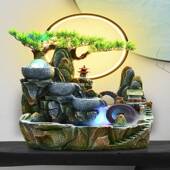 高山循环水盆摆客厅造件鱼缸假山水车喷泉景DFO装 饰生财风流水轮