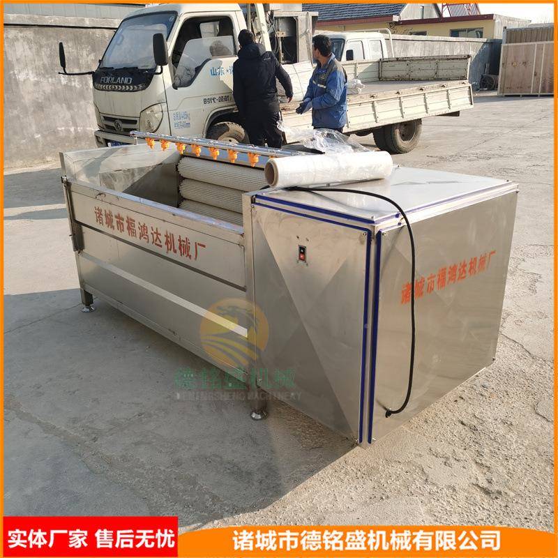 总长RSU2300mm的毛辊去皮淤机洗莲藕泥机器蹄猪头毛刷清洗机