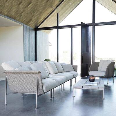 编高档13155藤艺露阳室外庭院花园休闲户外样沙发椅组合板房双人