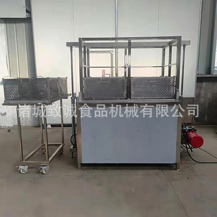 致诚直供全自动蒸煮槽 蒸汽加热菌类焯水槽 气动料筐出料蒸煮槽