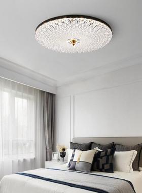 全铜卧室吸顶灯dFVF现代简约大房气le形超薄黑色圆间灯阳台书房灯