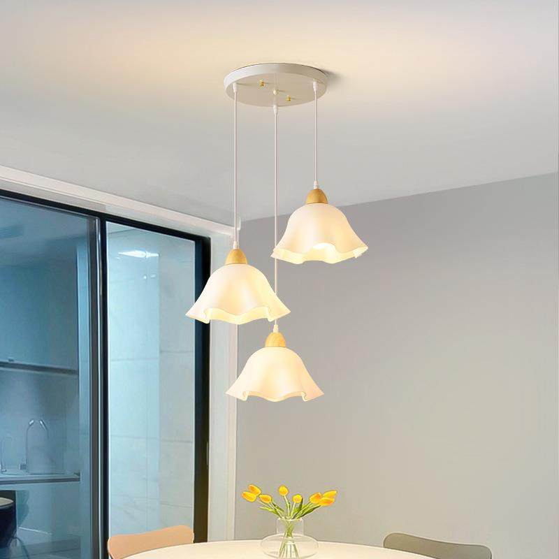 餐厅灯现创代简约意灯QNR具日式简原极木三头餐桌饭厅吧台灯饰11