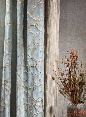 25厂服家0新款浮雕欧式轻奢大气高档别JVT2墅设计师窗帘装靠垫面