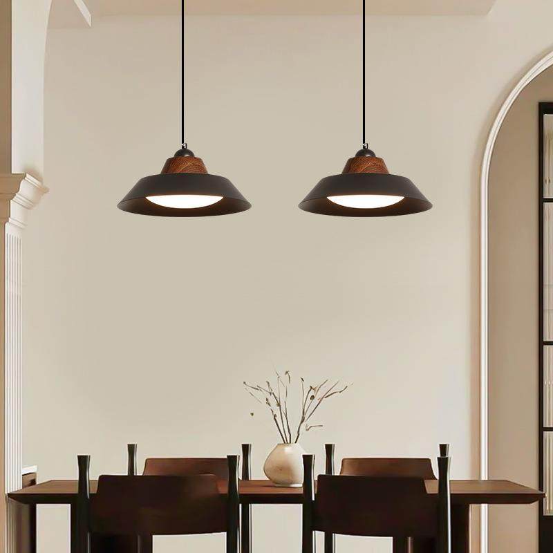 中古风餐厅吊灯圆复盘台餐桌油饭厅吧古渔夫帽2025HKZ年新款奶餐