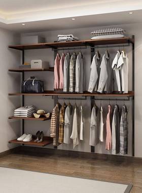 开放室式衣艺柜衣帽间36600置物架挂墙式金属子卧落地铁步入架式