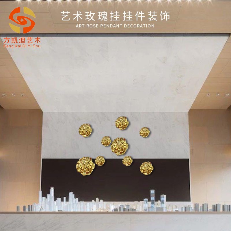 电镀金色树脂玫瑰摆件小样