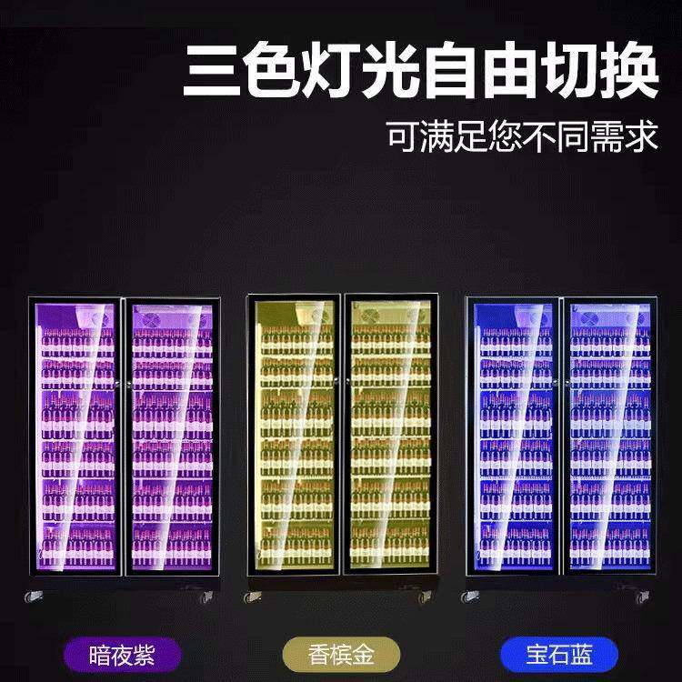 红冰柜网保鲜冷藏柜式酒吧示展立NEN柜冰箱商用便利店三门饮料啤