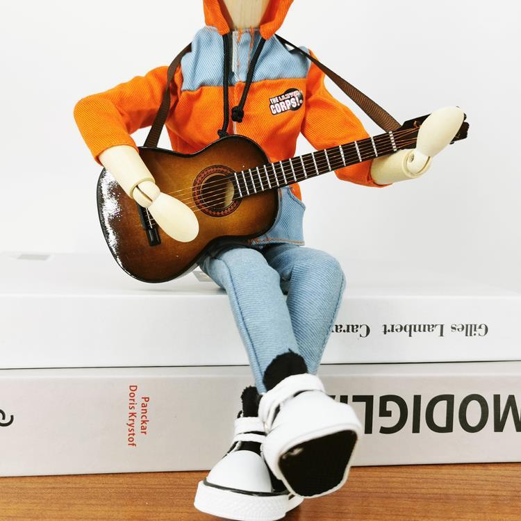 创意弹吉他木偶摆件歌手木人摆件弹奏吉他手摆件音乐摆件创意摆件
