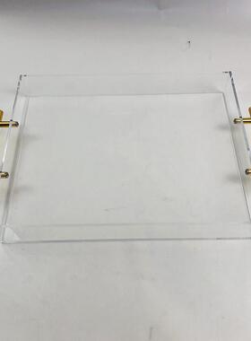 州亚家制作惠克力带手柄托盘透明材质ZVX简单耐厂用收纳水果盘