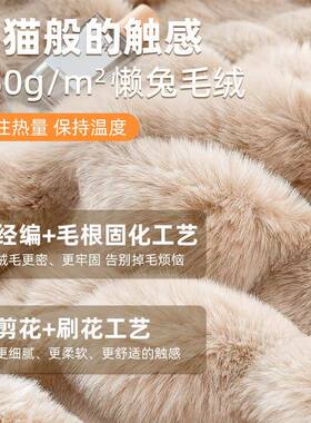 盖冬季加厚兔毛绒毛ESO毯闲毯轻奢休级沙发小毯子办公室午睡绒高
